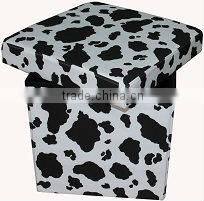 Stronger!! Grey PVC Leather folding storage ottoman