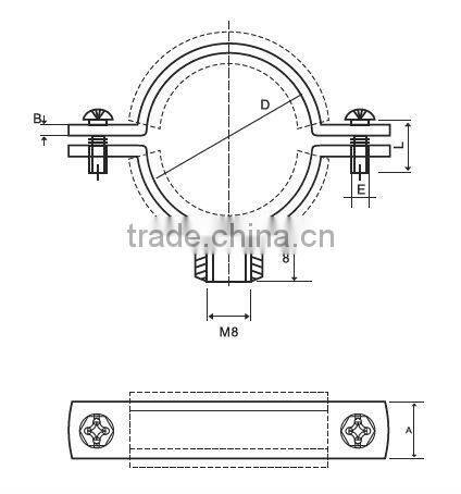 Welding type clamps M8 with rubber