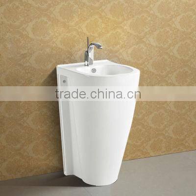 Floor Mounted Bathroom Corner One Piece Pedestal Basin