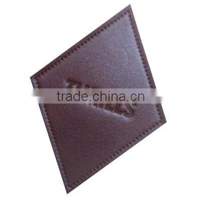2014 wholesale handbag custom embossed real leather patch/ badge