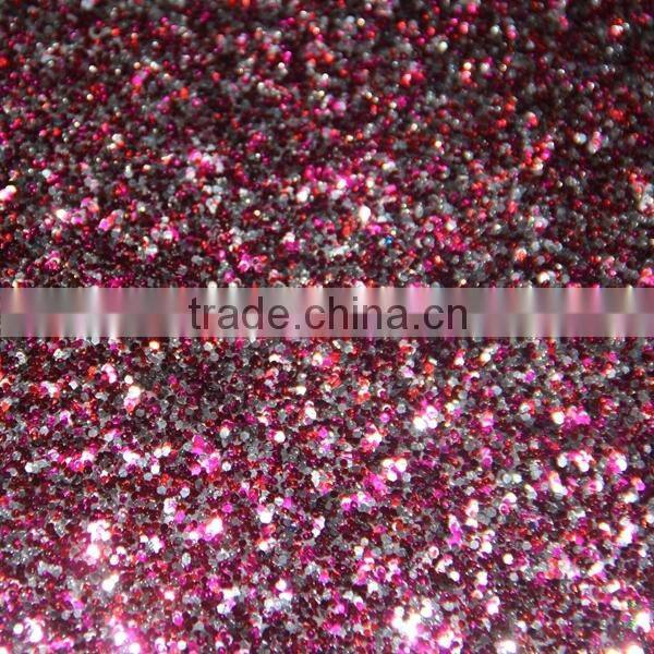 PU chunky glitter material for wallpaper usage with fashion colors
