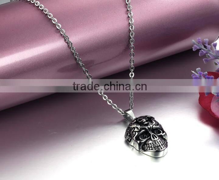 fashion black stainless steel jewelry ,stainless steel skull pendant