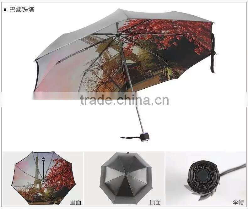 2016 NEW customized anti-UV function full photo print fold umbrella