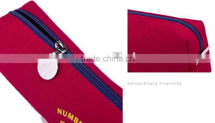 Yellow colour canvas pencil case pouch