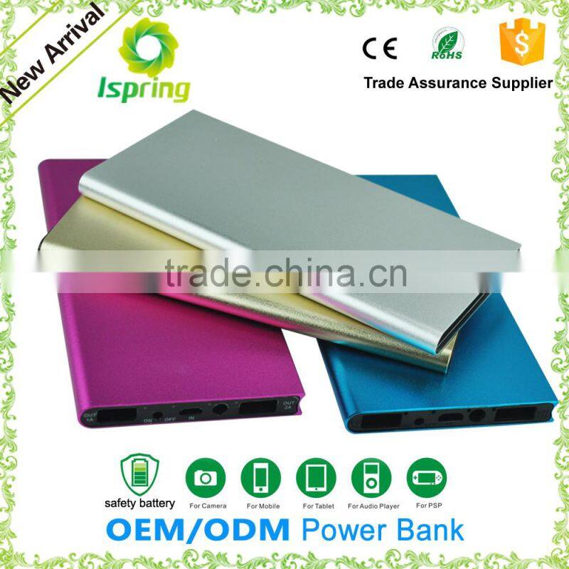 2016 Hot sale power bank for promotion custom design 8000mah portable ultra thin power bank