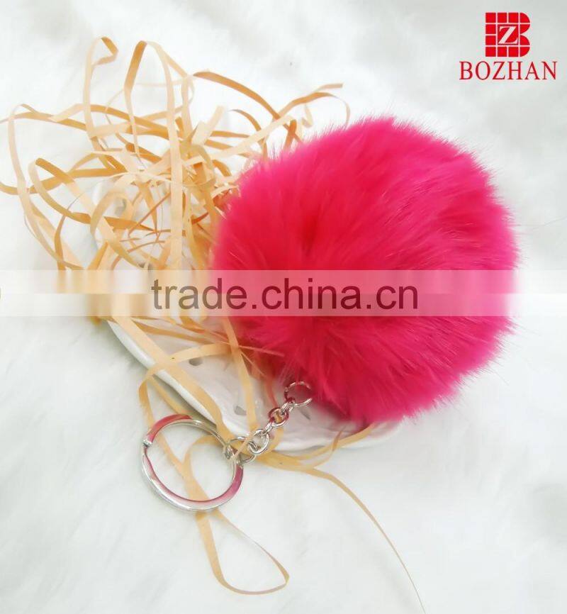 Beautiful rabbit fur handbag accessories keychain