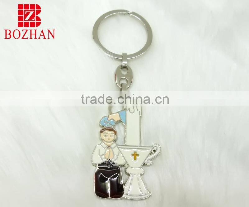 Hot sale beautiful religious alloy key chains