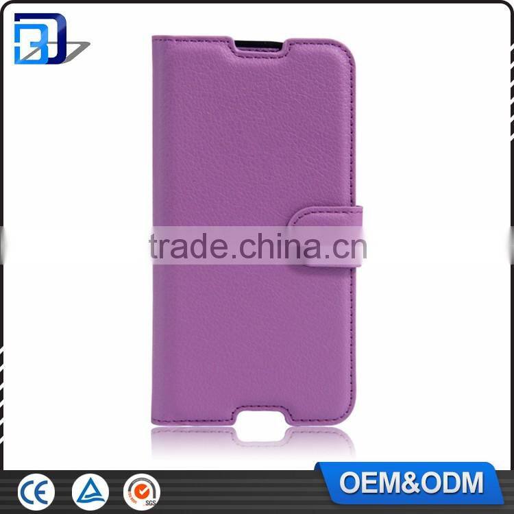 High Quality Litchi Design Credit Card Wallet Stand Flip leather case for Alcatel One Touch Idol 4 mobile phone cover