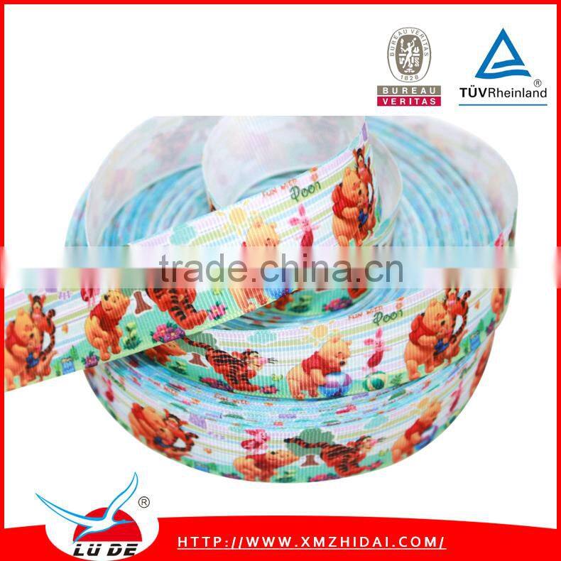 2015 Promotional printed ribbon Winnie bear ribbon for gift packing