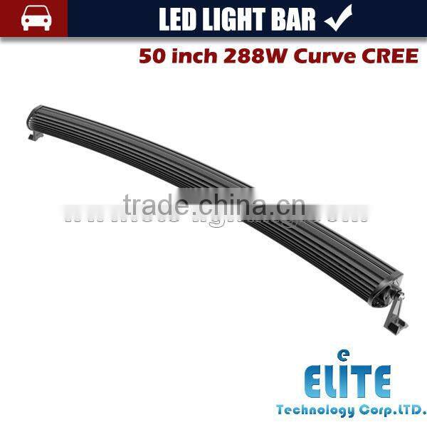 Super New 50" 288W Radius Led Light Bar Curved Light offroad curved led bar lights