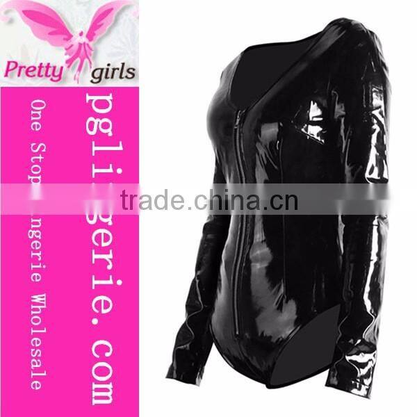 PVC Leather Jumpsuit Black Playsuit sexy women Costumes for halloween cosplay