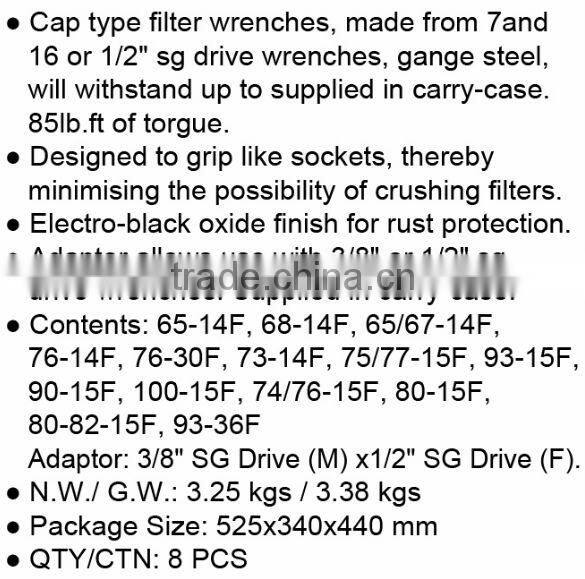 Torin BigRed 14 PCS Cup Type Oil Filter Wrench Set