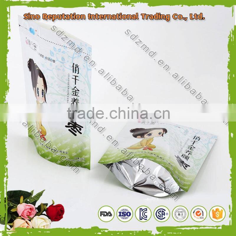 Aluminum Foil Plastic Pouch /three Side Seal For Food Packaging with zipper / header