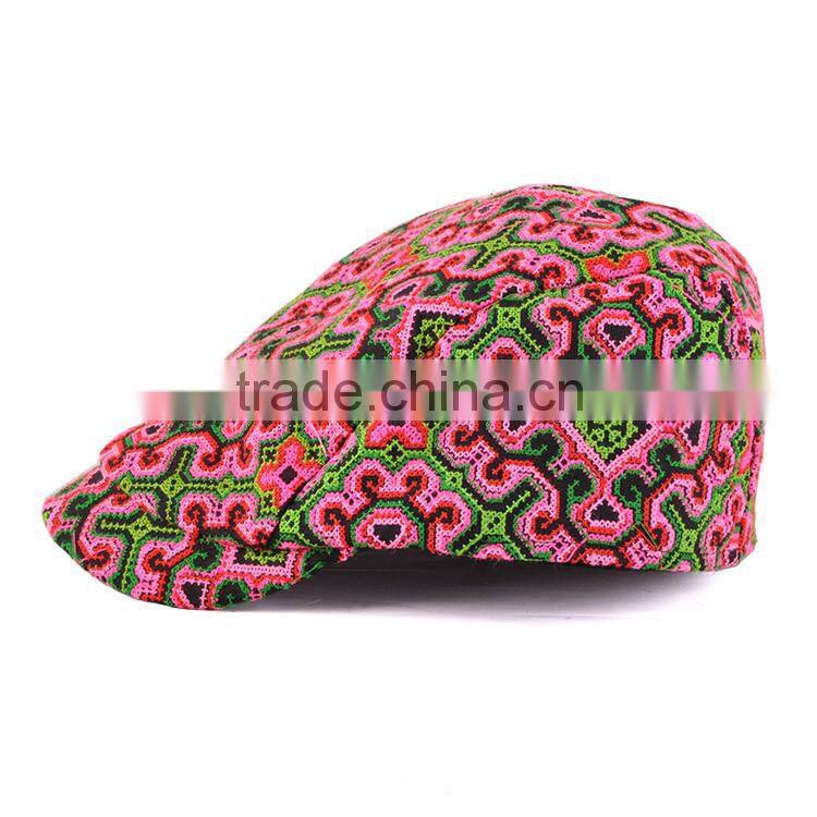 2016 new arrival miao embroidery hats cheap wool hats