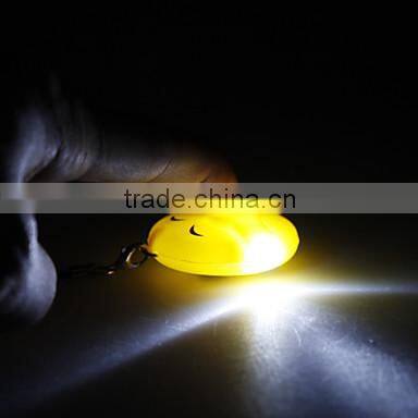 Smiley Shape Plastic Mini LED Keychain Flashlight