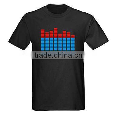 Sound and Music Activated EL Visualizer Flashing LED T-shirt