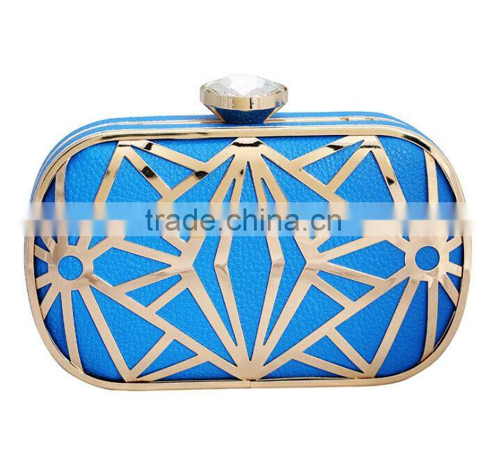 2014 metal mesh and leather evening bags fashion clutch Evening Bag