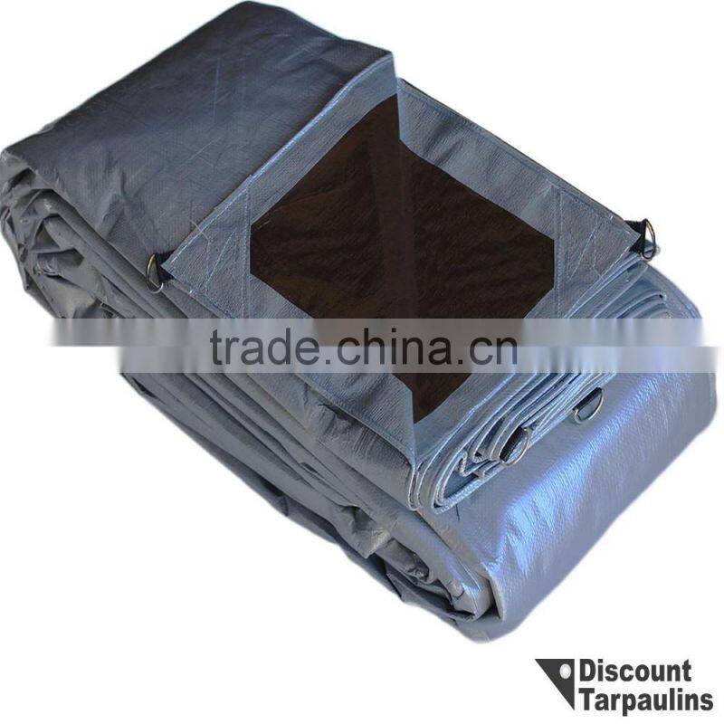 Heavy Duty Brown Silver Tarps,8' x 10' Silver/Brown Heavy Duty Tarp - Finished Size