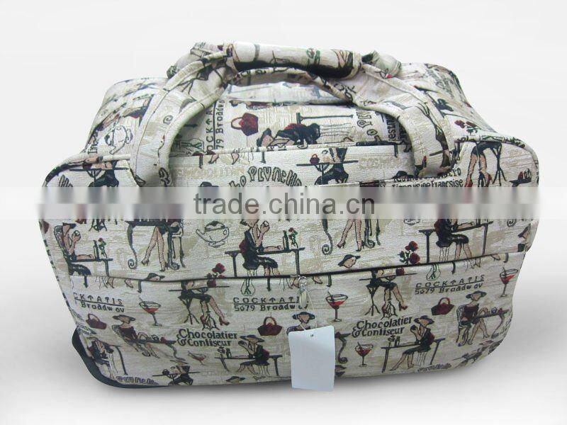 Welcome OEM!!Best Design Polyester Decorative Pattern Travel Luggage Bag