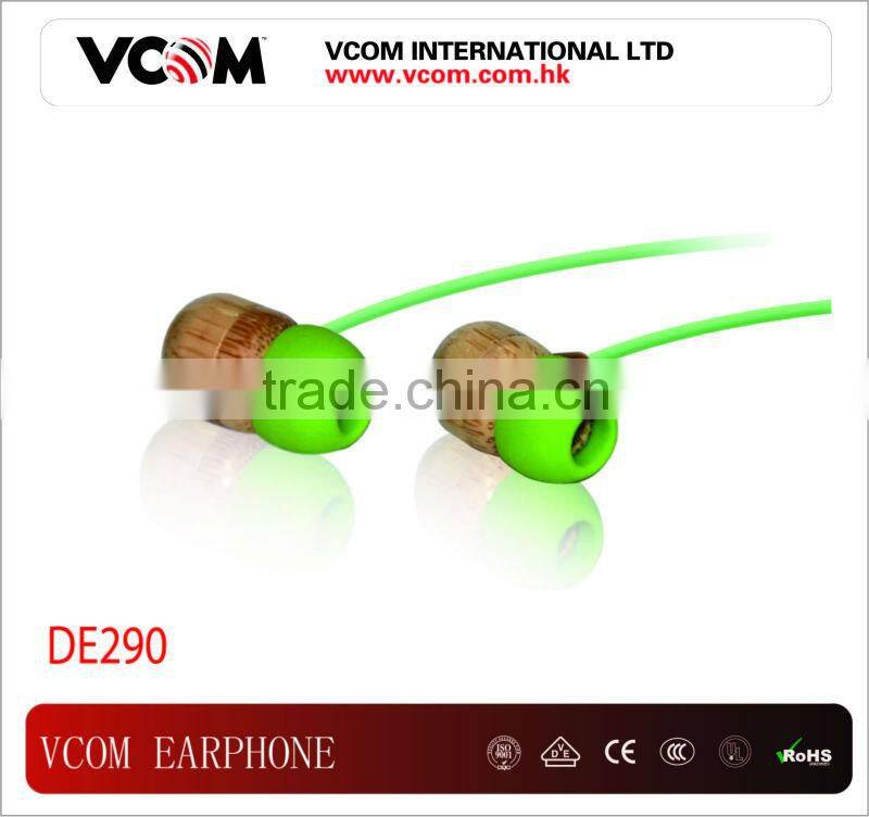 Newest high quality bomboo fashion in ear earphone