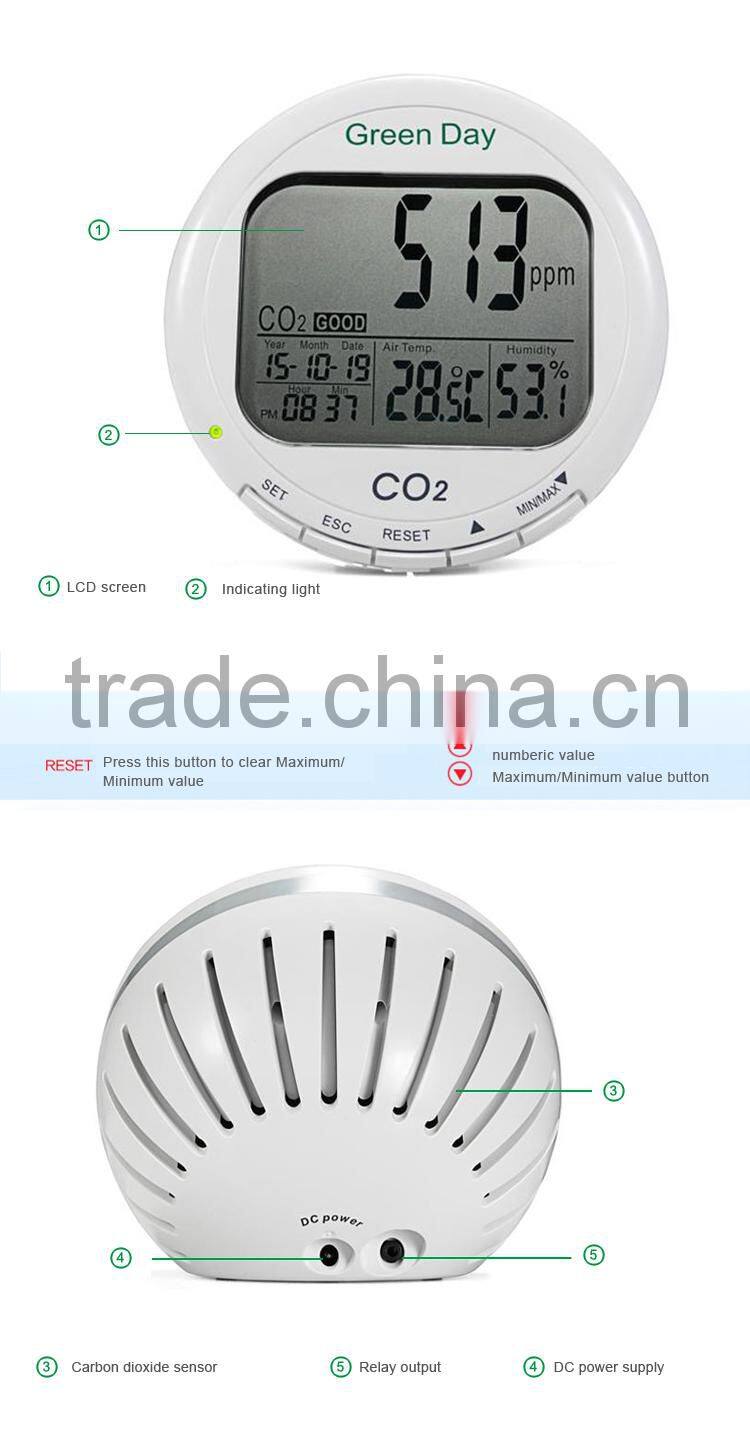 AZ7788 Carbon Dioxide Gas Detector 0~9999 ppm Range CO2 Analyzer With Alarm System