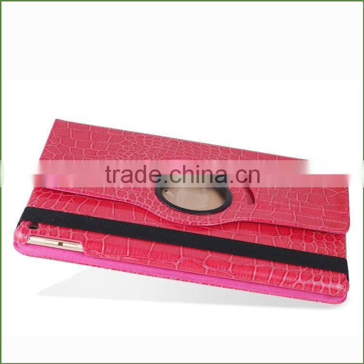 PU leather Rotating case For iPad Air case , lowest price rotating flip leather case for iPad 5/Air