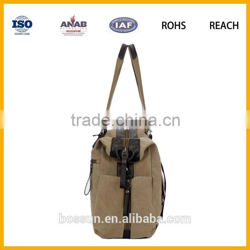 China Supplier PU canvas man's handbag canvas travel bag
