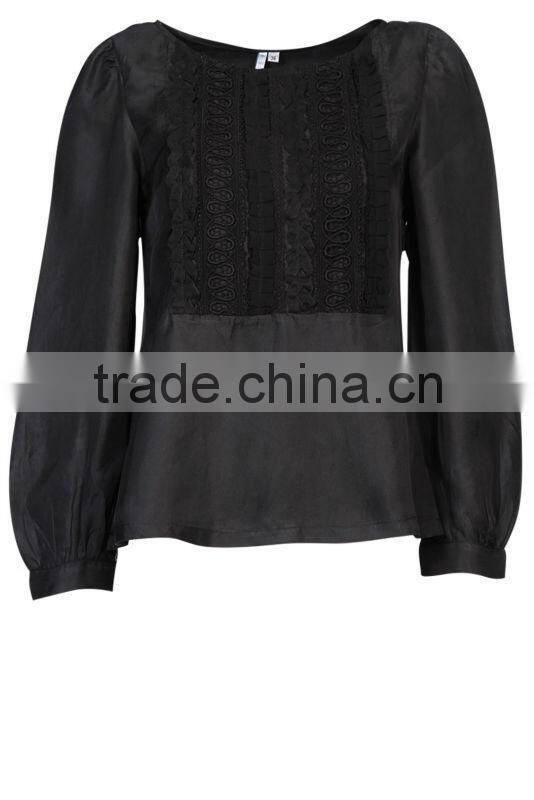 2016 women elegant blouse Champagne silk blouses for women