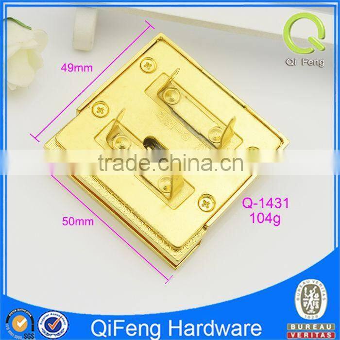Q-1431 good quality hardware lock metal new design bag lock gold shape