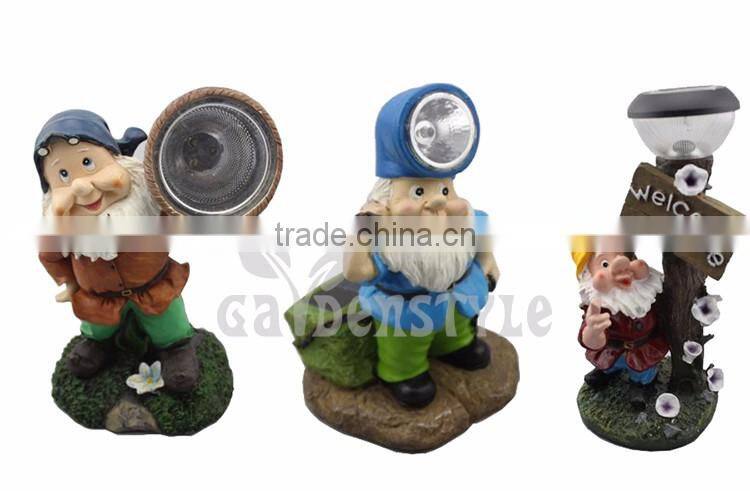 Christmas dwarf festival decoration poly-resin outdoor garden modern lamp