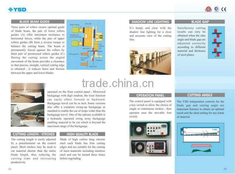YSD CNC GUILLOTINE SHEAR MACHINE