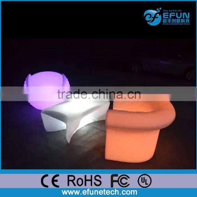 outdoor bar furniture set curved design illuminated rgb color changing led sofas and tables