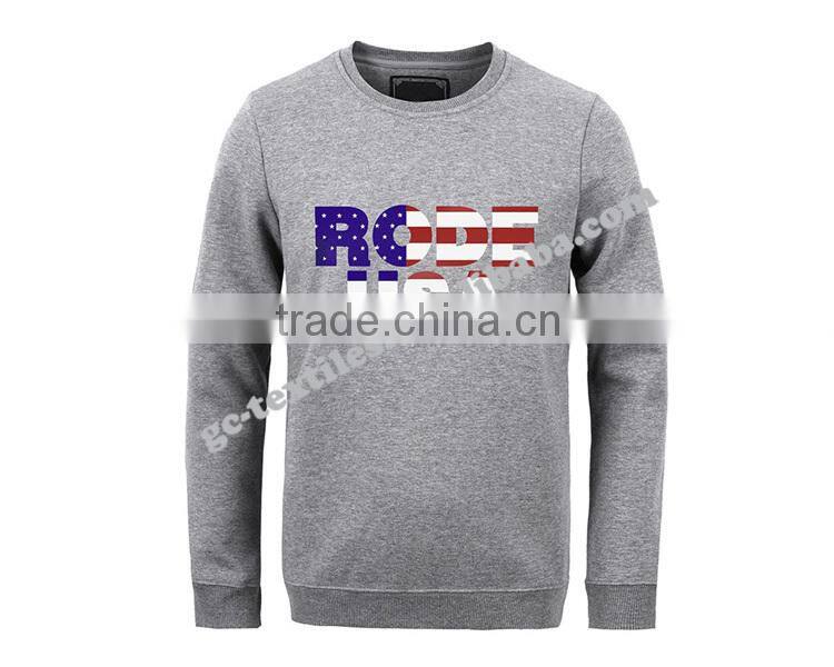 Men's Printed Round Neck Long Sleeve Fleece Sweater
