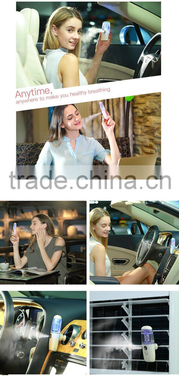 Nano Vapor Facial Steamer Handy Portable USB Nebulizer Facial Cleans tightens Mist Sprayer Skin Care Machine