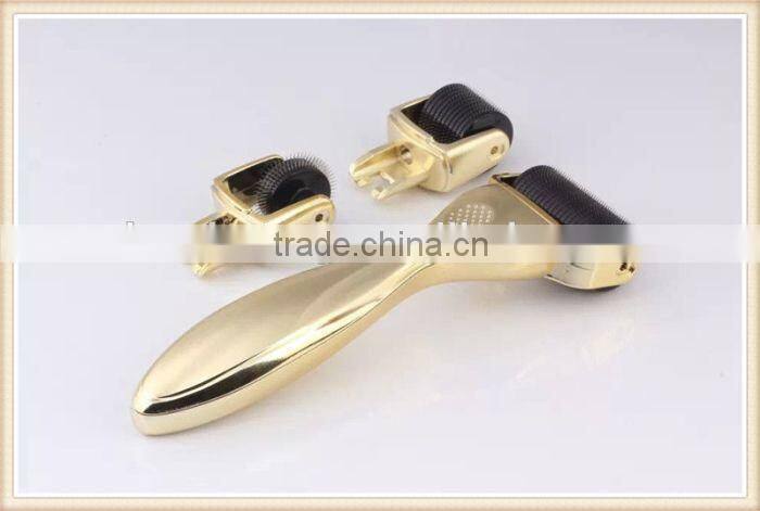 changeable heads professional derma roller/microneedling dermaroller 3 in 1 functions titanium needles rolling system