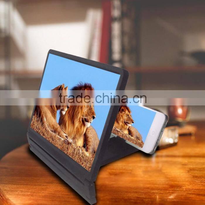For 3D Movie Video Portable 8.2" Camouflage Enlarge 3 times of Mobile Phone Screen Magnifier Amplifier HD Expander Stand Holder