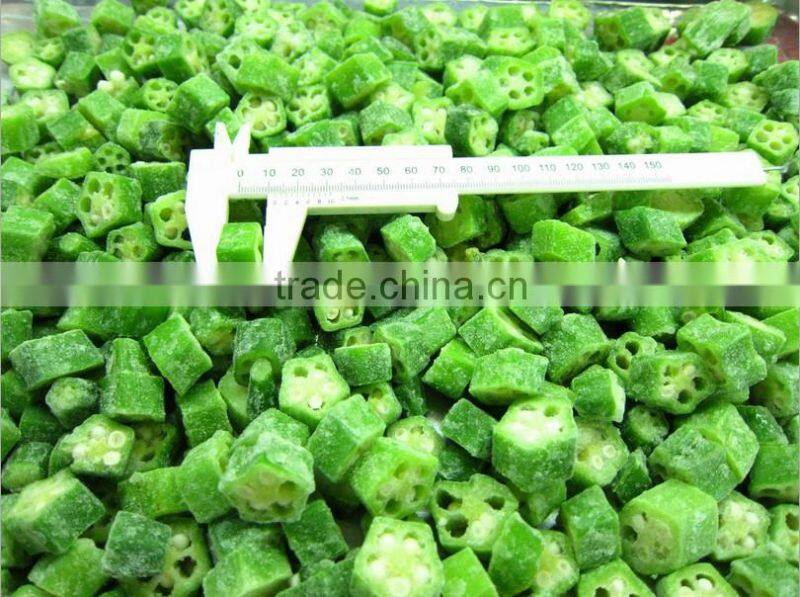 Chinese high quality frozen okra cut, chopped iqf okra