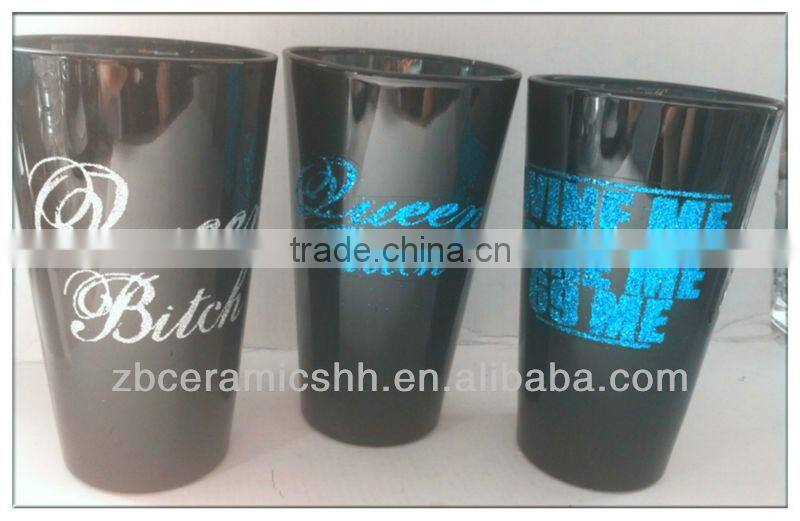 16 oz Colored Glass Tumbler with Decorated Printing