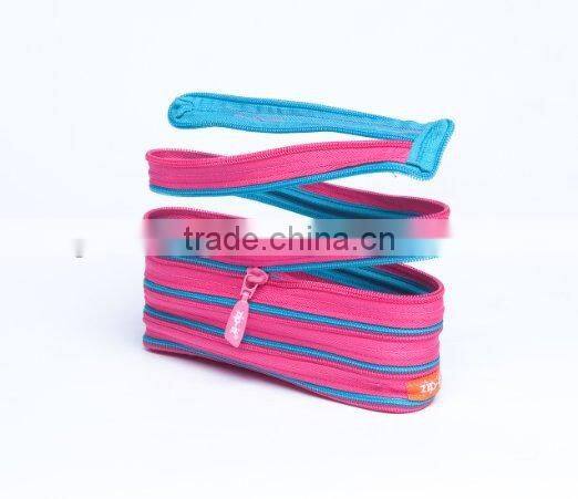 Funny and Playful Bright Pencil Pouch Pencil Case - Strawberry Pink & Caribbean Blue