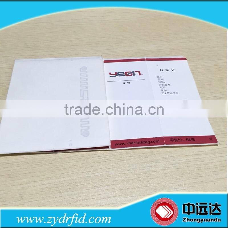 Custom Printed RFID Hang Tag Clothing Label