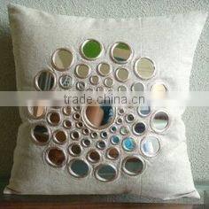 cushions cover with mirror embellishment