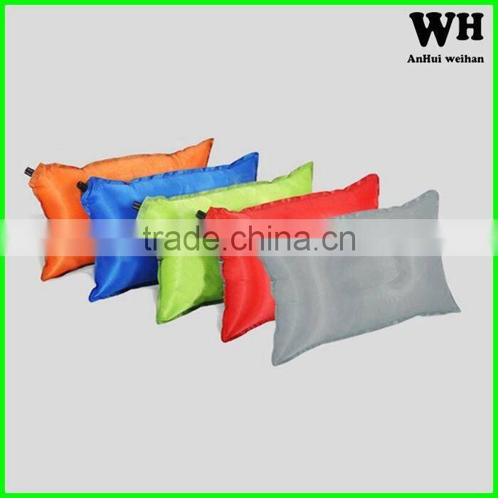 Good Quality Polyester Outdoor Inflatable Travel Pillow, Neck Pillow