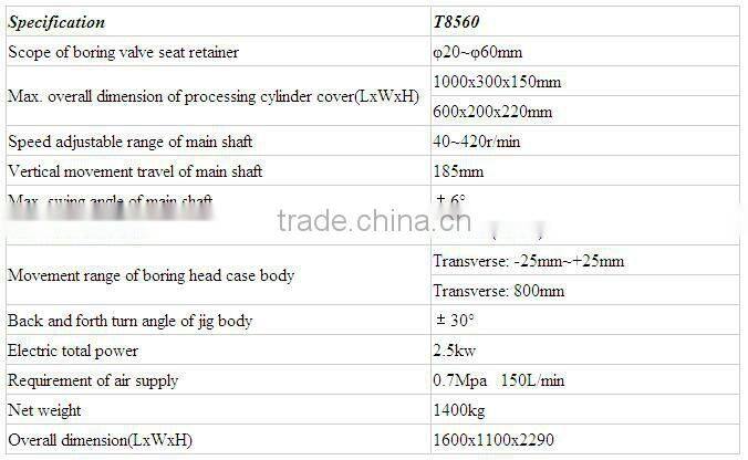 T8560 Gas Valve Seat Boring Machine