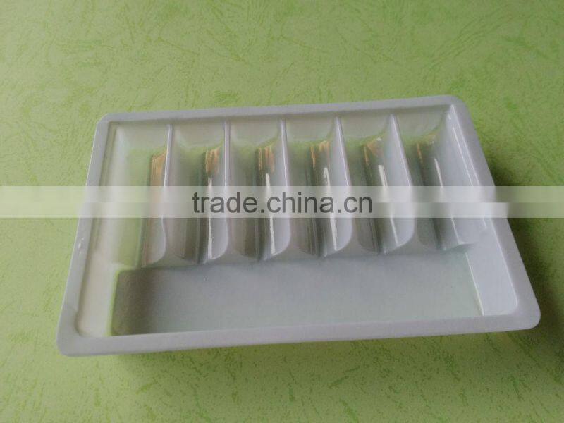 disposable plastic medical bottles display inner tray, 6 bottles