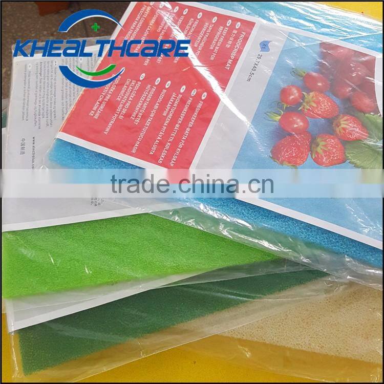 China fridge fresh fruits and vegetables filtering sponge pad