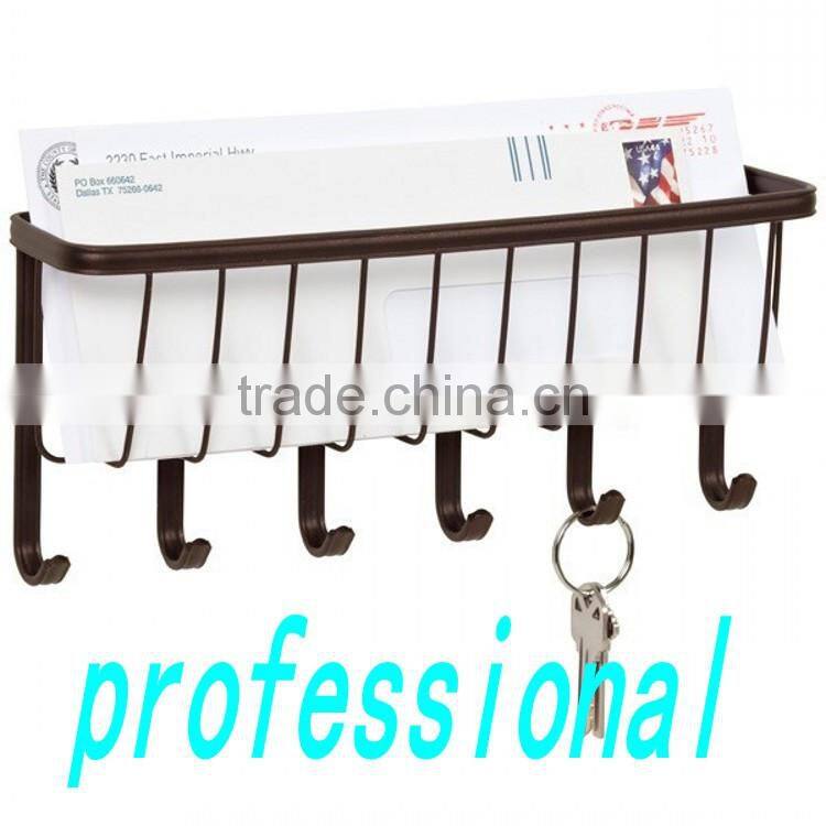 Professional chrome-plating durable wall mount mail key rack