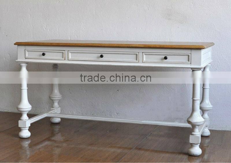 Spanish style wooden rectangular living room console table with antique finishing workmanship