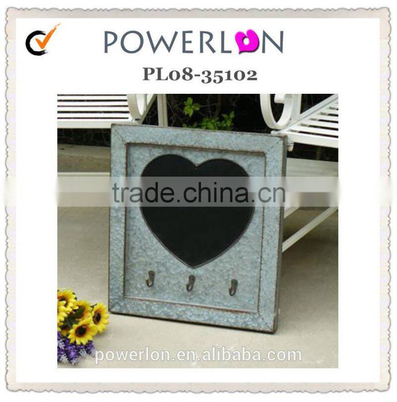Practical home decoration Rusty metal Wall hook with blackboard