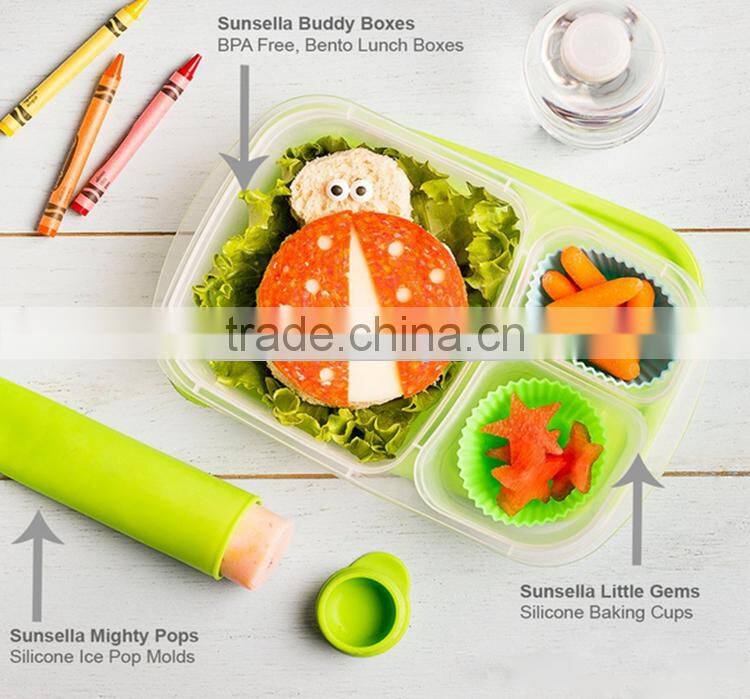 Bento Lunch Boxes Plastic 3 Compartments Food Container