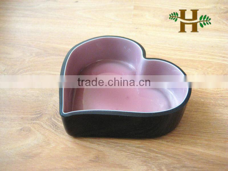Heart-shaped glass fruit bowl,colored glass vases